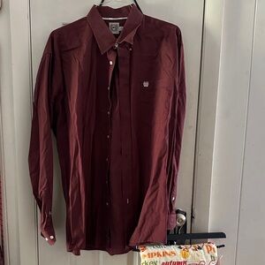 Cinch Men's Maroon Button Down Shirt